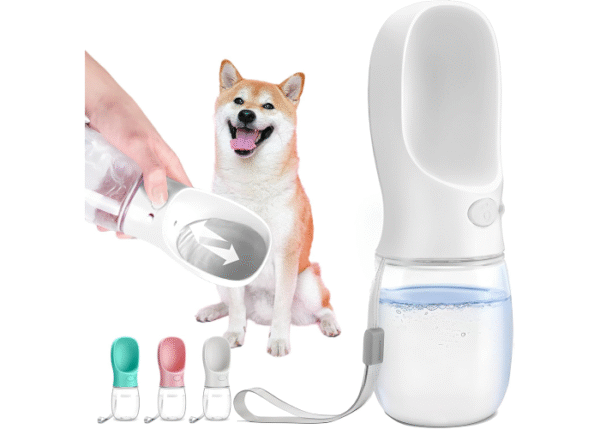 pet7 DKプラスペット用ウォーターボトル ウォーターボトル 犬猫兼用 持ち運びに便利 各種ペット用 水槽付き 水漏れ防止 水分補給簡単 犬の散歩に